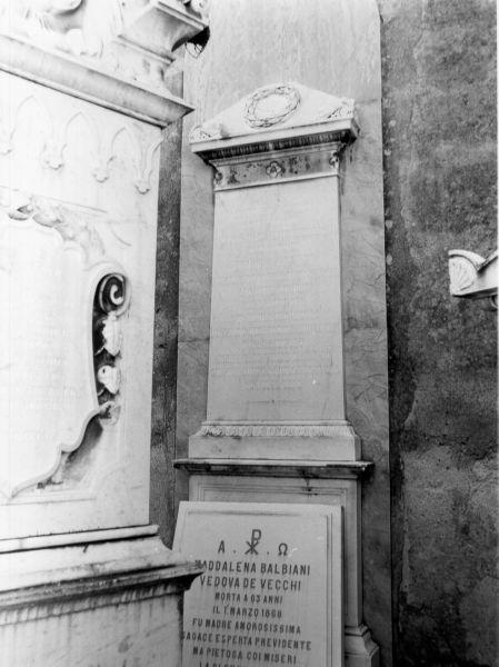 lapide tombale - bottega toscana (seconda metà sec. XIX)