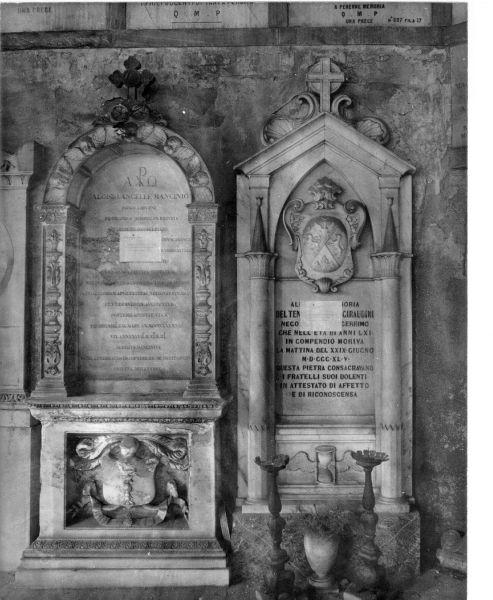 lapide tombale - bottega toscana (metà sec. XIX)