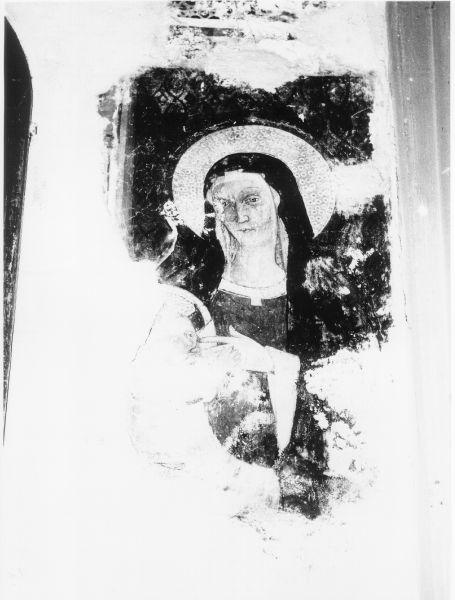 Madonna con Bambino (dipinto, frammento) - bottega toscana (seconda metà sec. XIV)