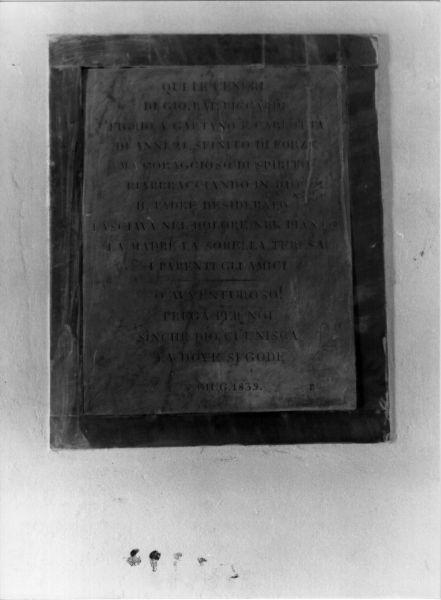 lapide tombale, opera isolata - bottega toscana (sec. XIX)