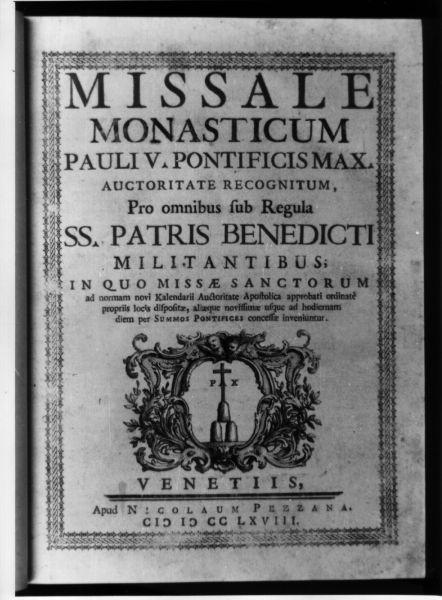 coperta di libro liturgico di Pezzana Giovanni Antonio (bottega) (sec. XVIII)