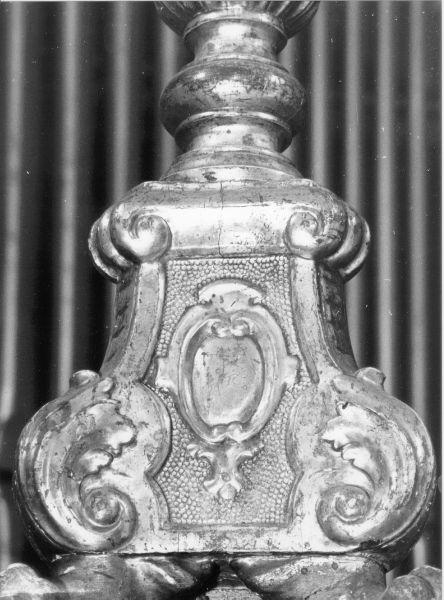 candeliere, serie - bottega toscana (fine/inizio secc. XVIII/ XIX)