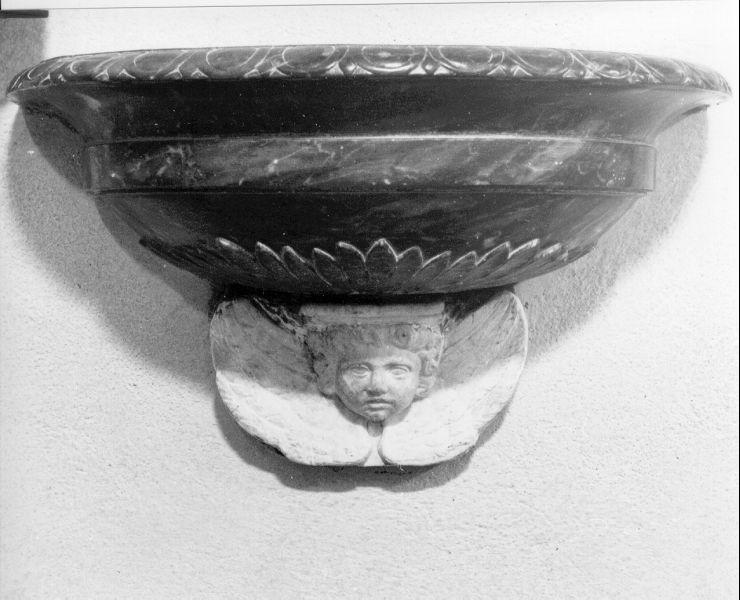 acquasantiera da parete, serie - bottega toscana (metà sec. XIX)