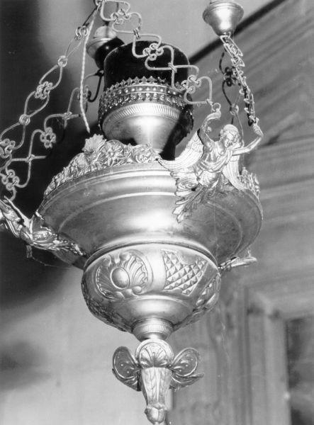 lampada pensile, opera isolata - bottega italiana (fine sec. XIX)