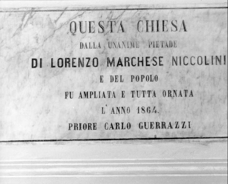 lapide commemorativa, opera isolata - bottega toscana (sec. XIX)