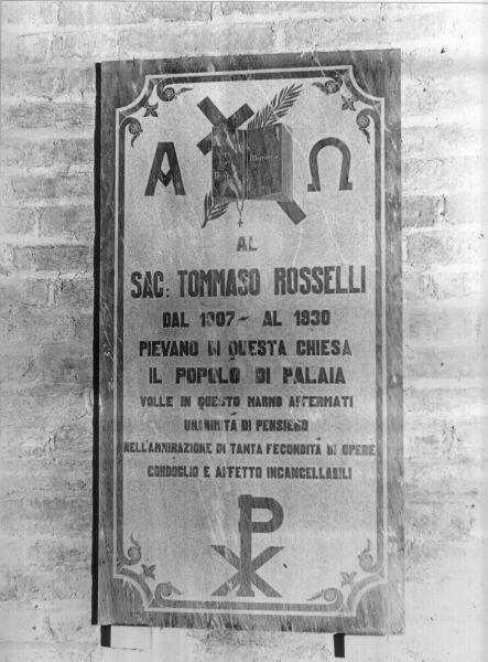 lapide celebrativa, opera isolata - ambito pisano (sec. XX)