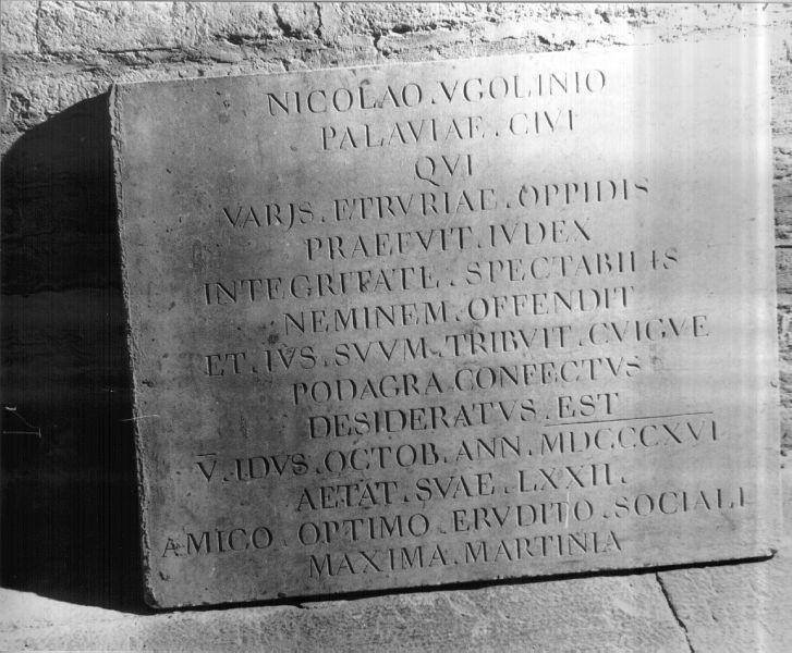 lapide tombale, opera isolata - ambito pisano (sec. XIX)