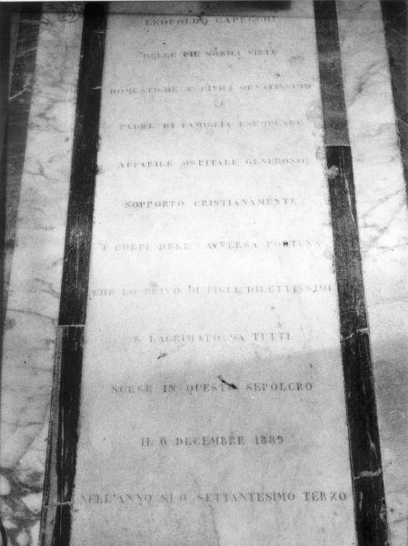 lapide tombale, opera isolata - manifattura toscana (sec. XIX)