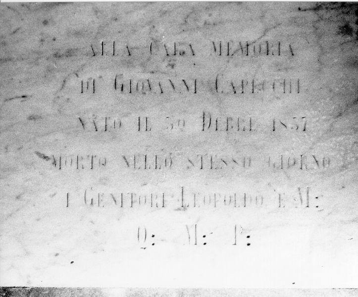 lapide tombale, opera isolata - manifattura toscana (sec. XIX)