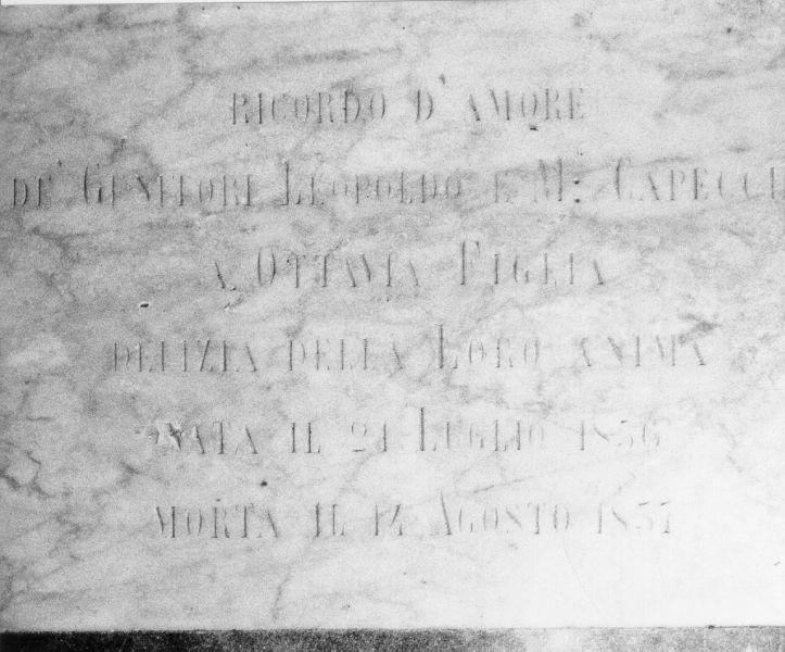 lapide tombale, opera isolata - manifattura toscana (sec. XIX)