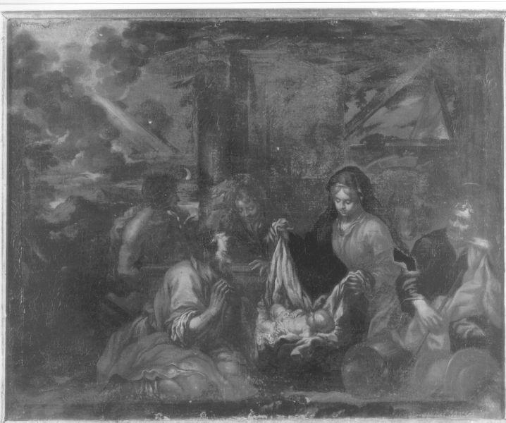 ADORAZIONE DEI PASTORI (dipinto, opera isolata) - ambito romano (sec. XVII)
