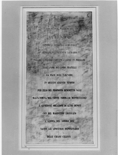 lapide, opera isolata - bottega pisana (sec. XIX)