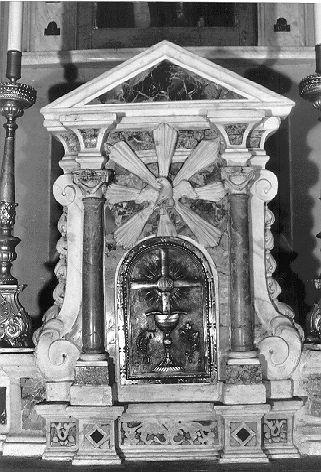 tabernacolo - a frontale architettonico - bottega italiana (sec. XVII)