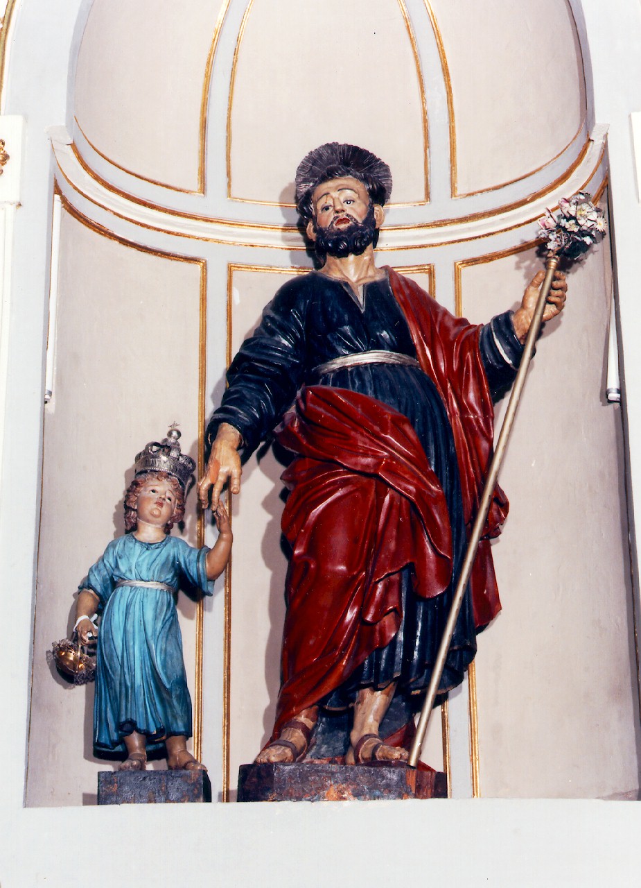 San Giuseppe con Gesu' Bambino (gruppo scultoreo) - ambito siciliano (Fine/inizio secc. XVIII/ XIX)