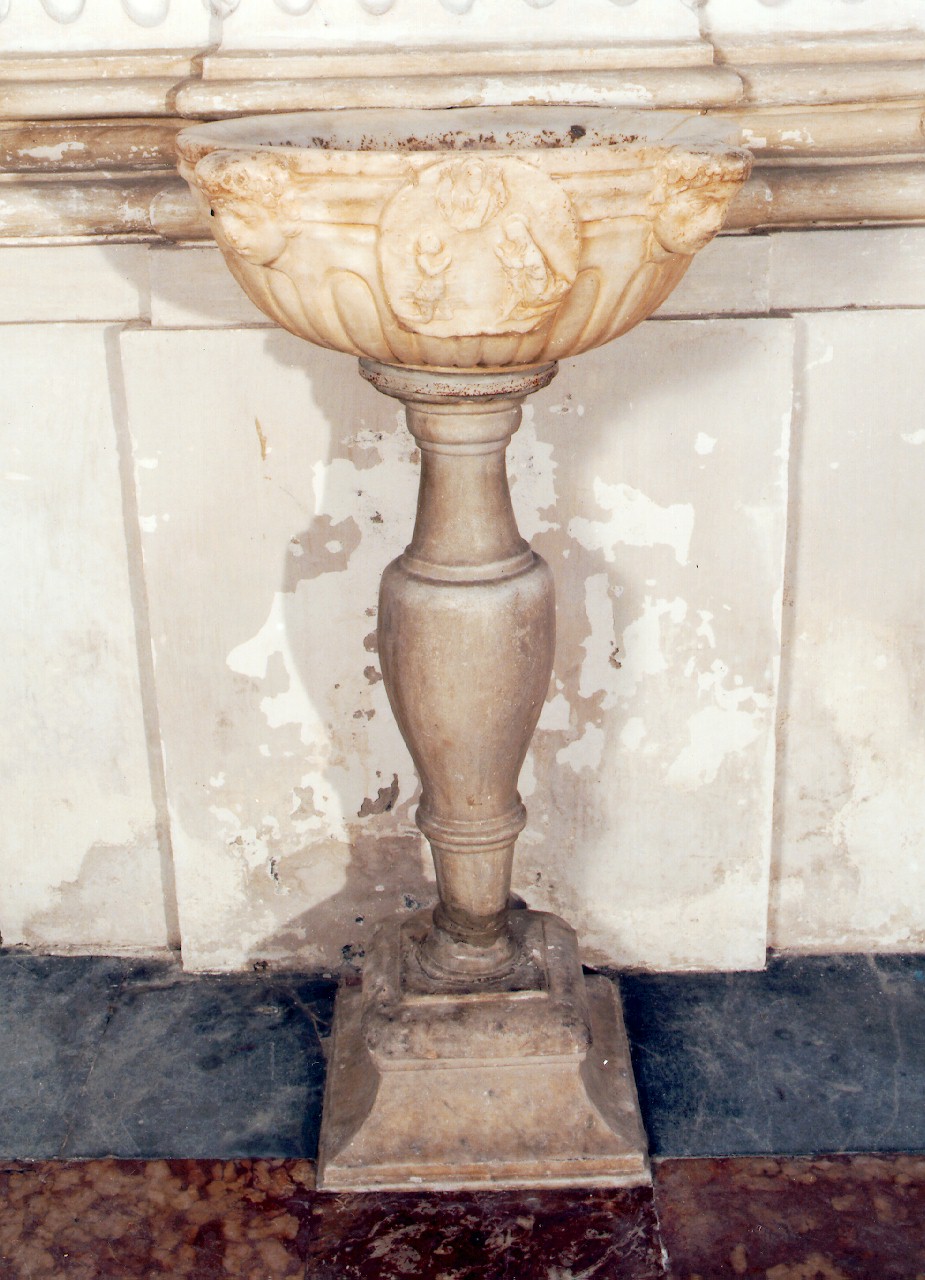 acquasantiera - a fusto - ambito siciliano (Seconda metà, Seconda metà sec. XVI, sec. XIX)