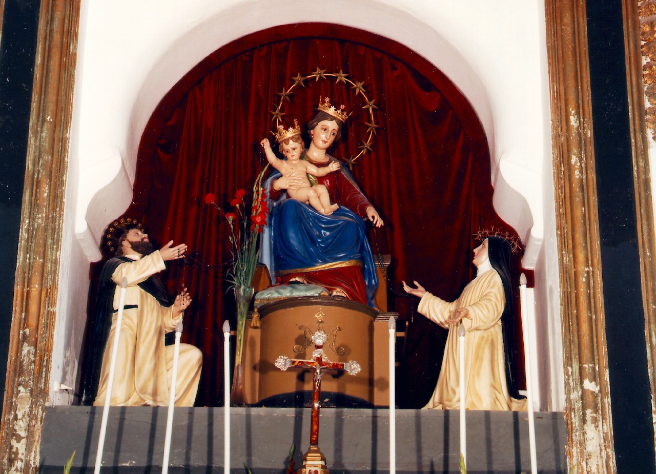 Madonna del Rosario con San Domenico e Santa Caterina da Siena (gruppo scultoreo) - ambito siciliano (ultimo quarto sec. XIX)