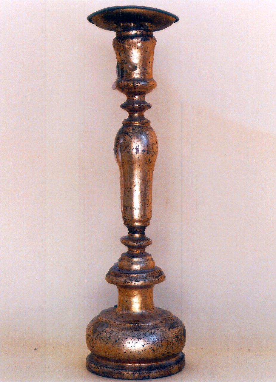 candeliere d'altare, serie - produzione siciliana (Seconda metà sec. XIX)