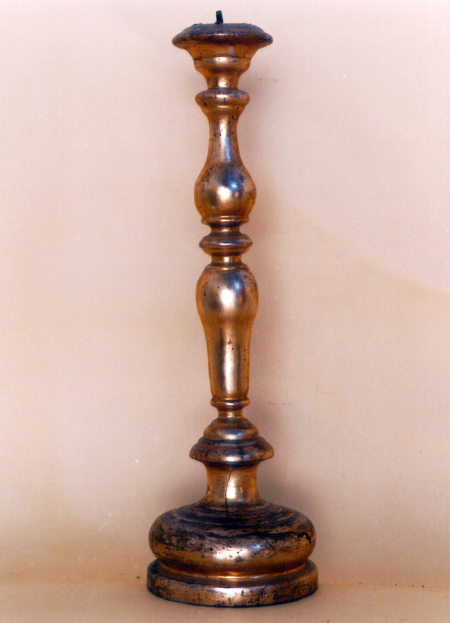 candeliere d'altare, serie - produzione siciliana (Seconda metà sec. XIX)