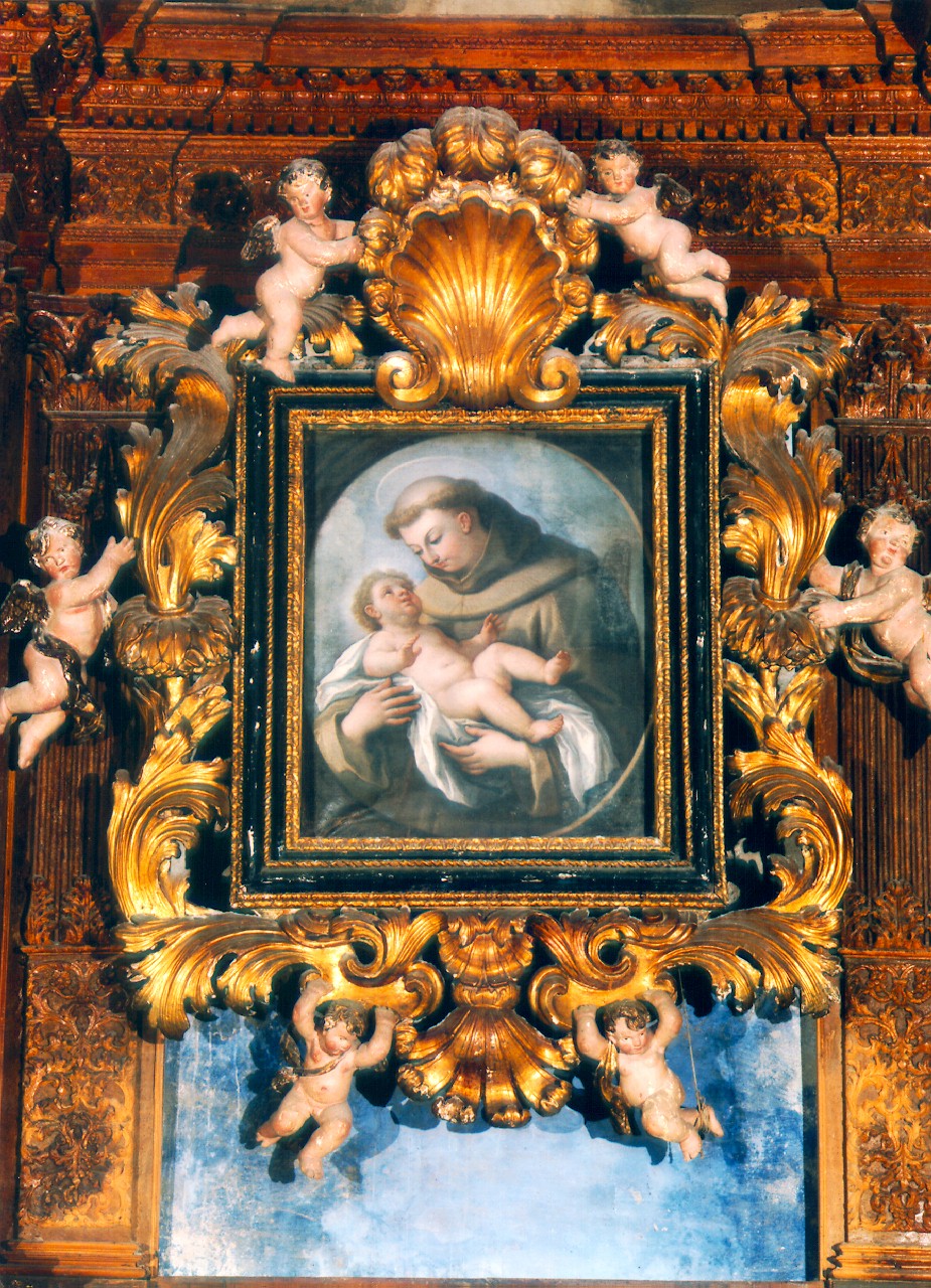 Sant'Antonio da Padova con Gesu' Bambino (dipinto) - ambito siciliano (Prima metà sec. XVIII)
