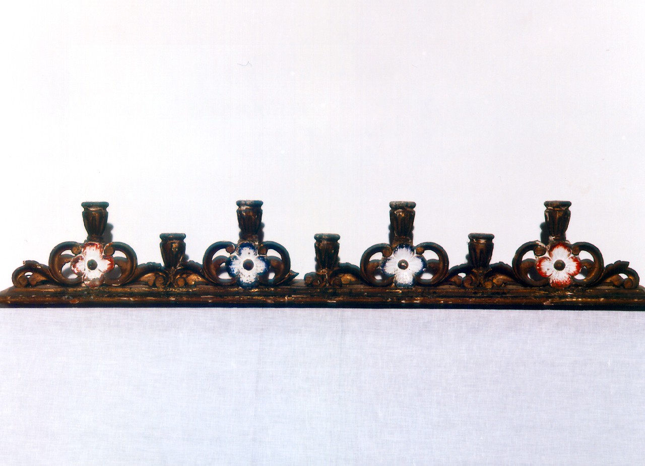 barra di candelieri, serie - produzione siciliana (Seconda metà sec. XIX)