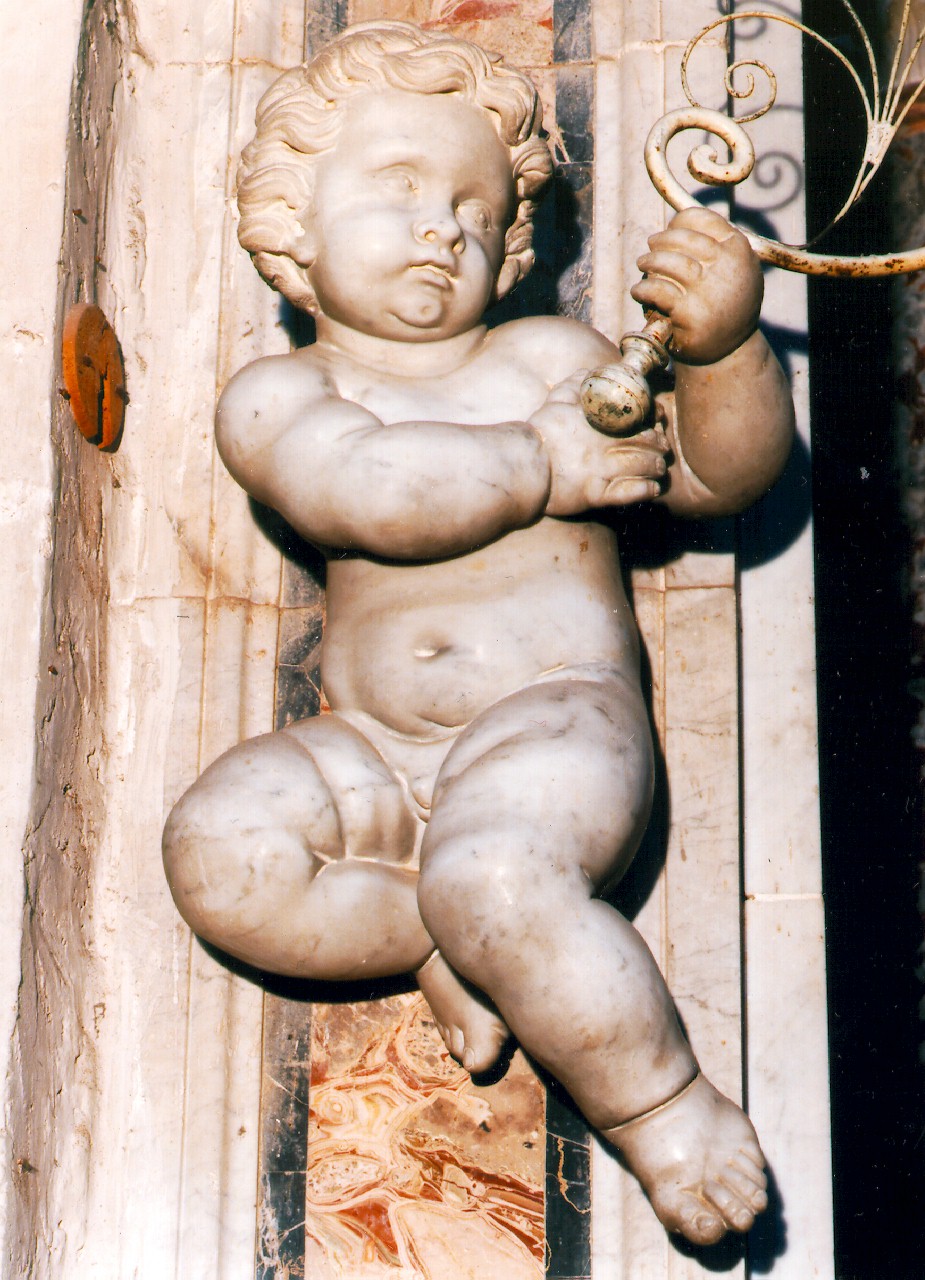 angioletti reggilampada (statua, serie) - ambito siciliano (Prima metà sec. XVIII)