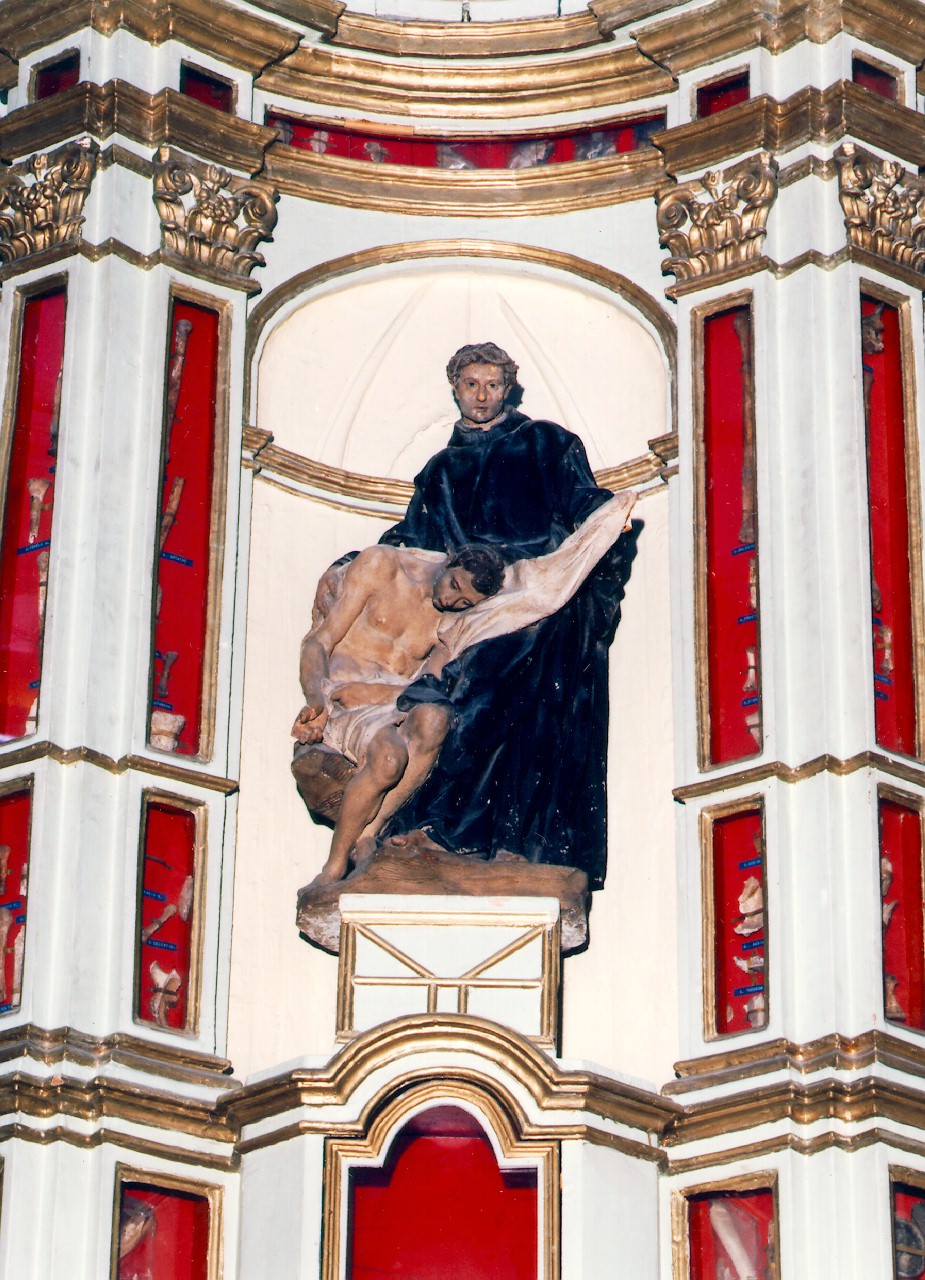 San Giovanni di Dio consola un povero (statua) - ambito siciliano (Prima metà sec. XIX)