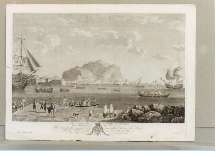veduta del porto di Palermo (stampa) di Hackert Philipp, Hackert Georg (secc. XVIII/ XIX)