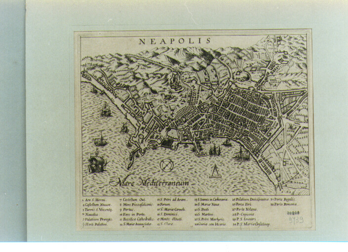 pianta della città di Napoli (stampa) - ambito napoletano (sec. XVI)