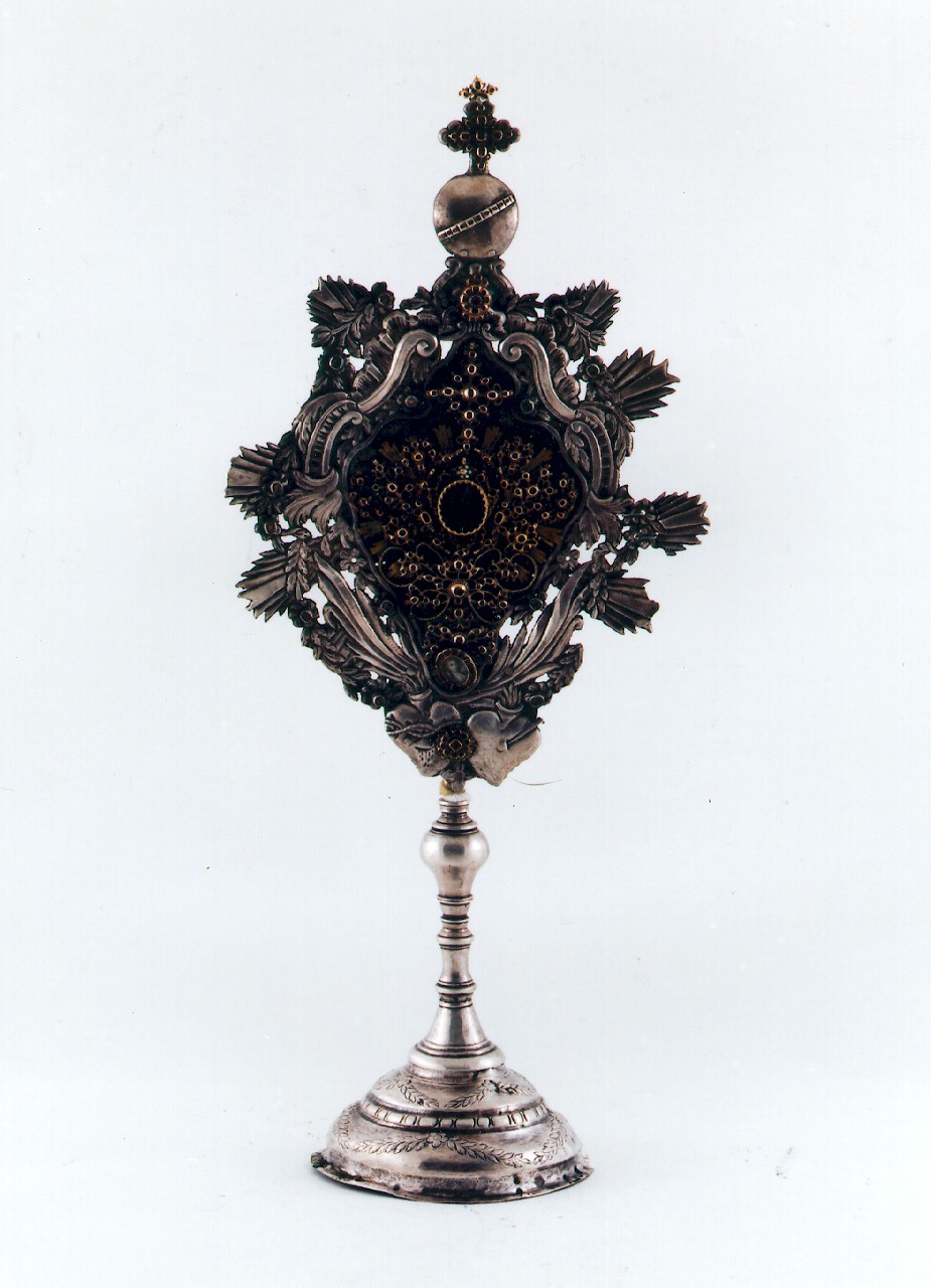 RELIQUIARIO - A OSTENSORIO - bottega siciliana (Seconda metà sec. XVIII)