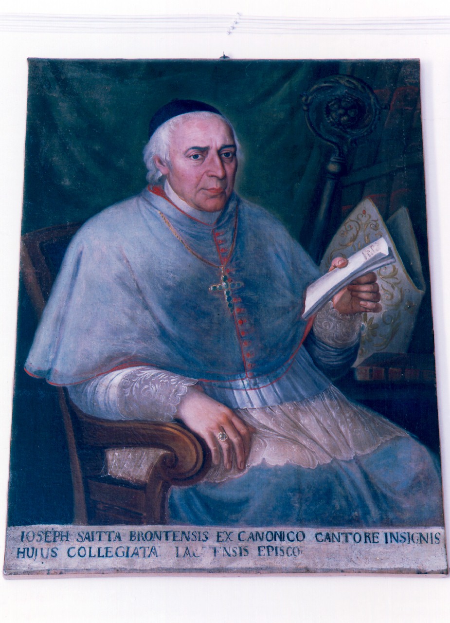 ritratto del vescovo Giuseppe Saitta (dipinto) - ambito siciliano (sec. XIX)
