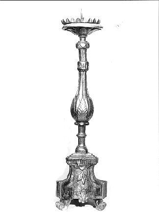 candeliere, serie - bottega toscana (seconda metà sec. XIX)