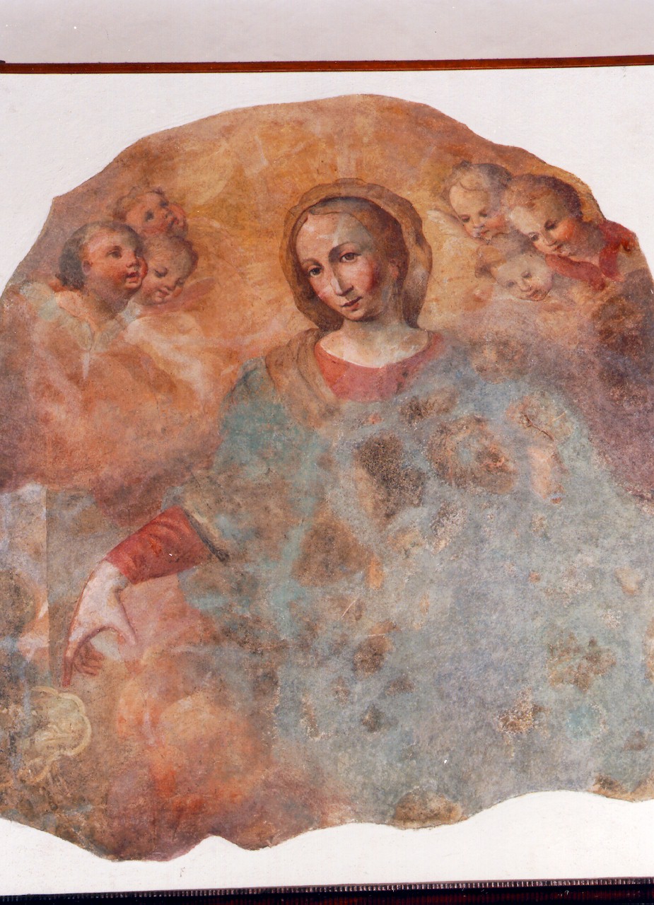Madonna e cherubini (dipinto murale, frammento) - ambito siciliano (Seconda metà sec. XVIII)