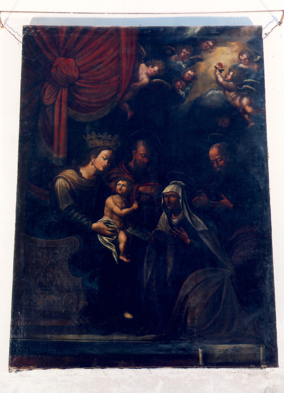 sacra famiglia con Sant'Anna e San Gioacchino (dipinto) - ambito siciliano (terzo quarto sec. XIX)