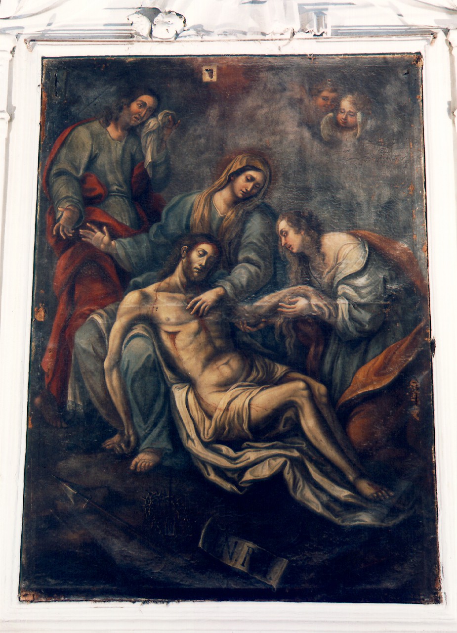 deposizione di Cristo nel sepolcro (dipinto) - ambito siciliano (Seconda metà sec. XIX)