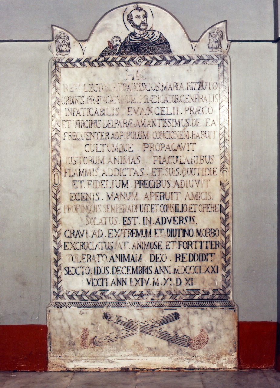 lapide - sepolcrale - ambito siciliano (sec. XIX)