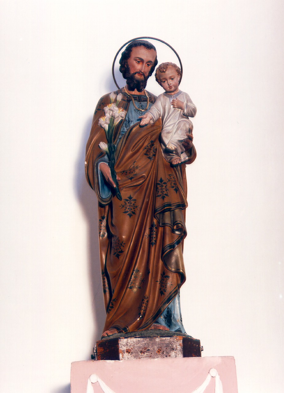 San Giuseppe e Gesu' Bambino (gruppo scultoreo) - ambito siciliano (primo quarto sec. XX)