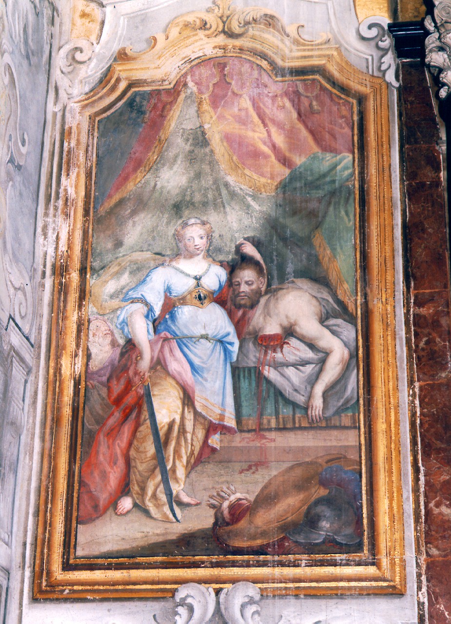 Giuditta decapita Oloferne (dipinto murale) - ambito siciliano (Prima metà sec. XVIII)