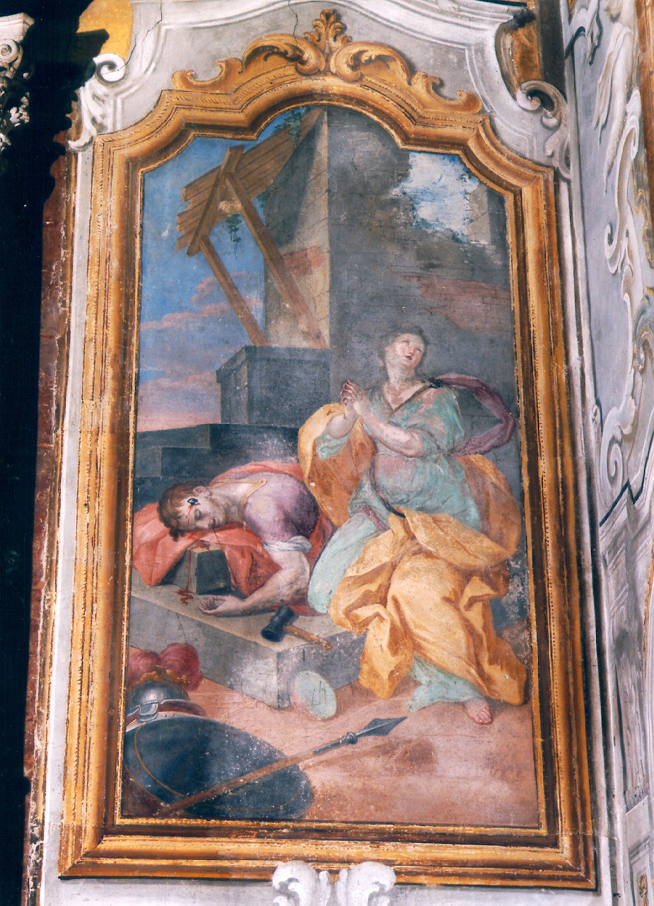 Giaele uccide Sisara (dipinto murale) - ambito siciliano (Prima metà sec. XVIII)