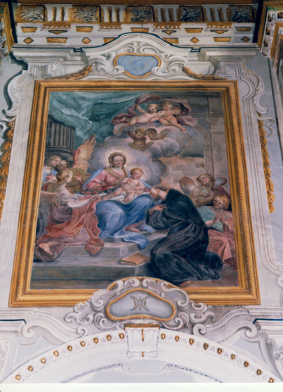 Madonna con Bambino e santo francescano (dipinto murale) - ambito siciliano (Prima metà sec. XVIII)