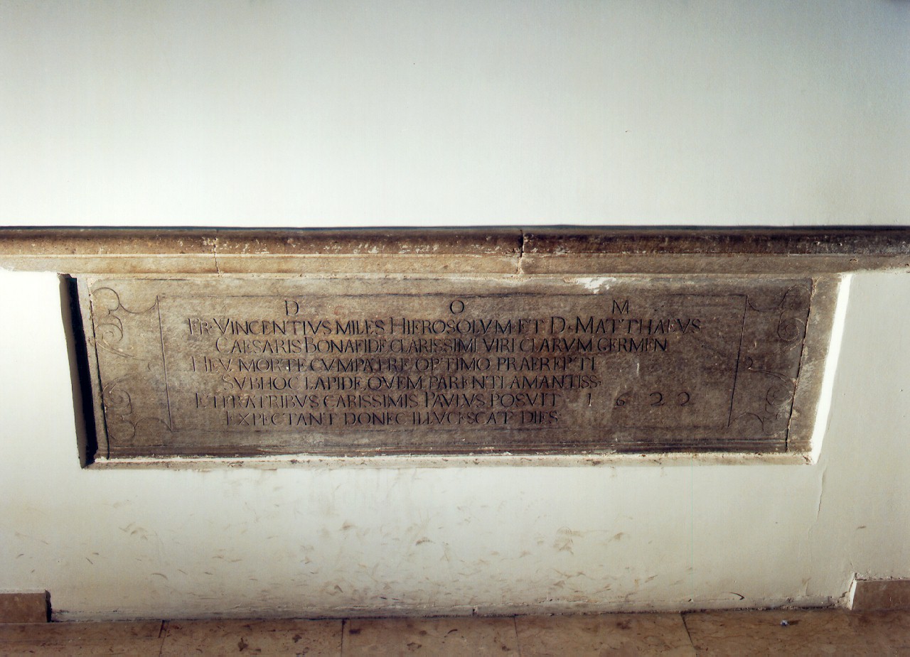 lapide commemorativa - ambito siciliano (sec. XVII)