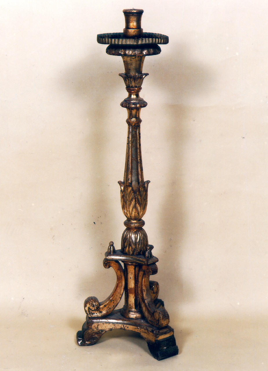 candelabro d'altare, serie - produzione siciliana (Seconda metà sec. XIX)