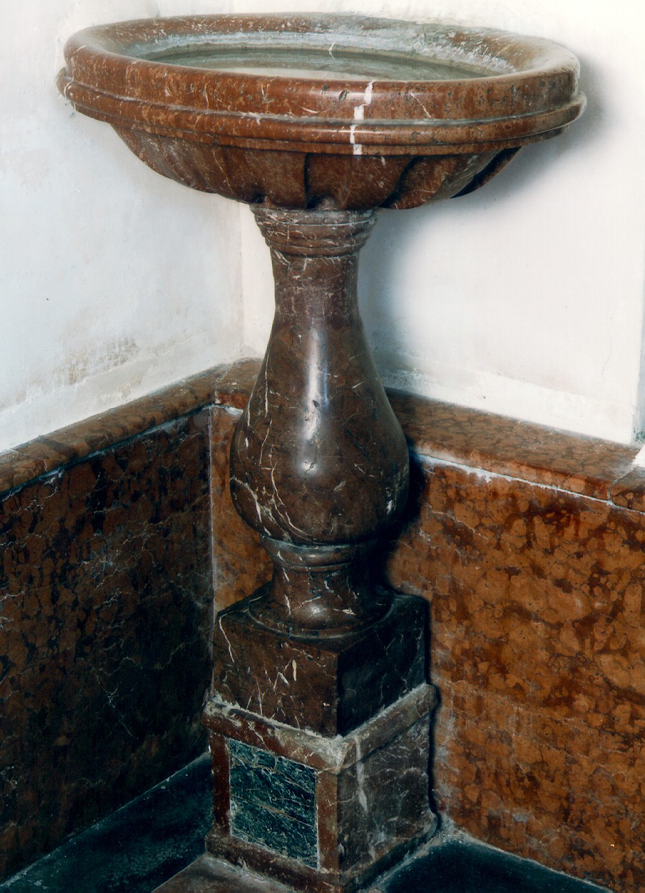 acquasantiera - a fusto - ambito siciliano (Prima metà sec. XIX)