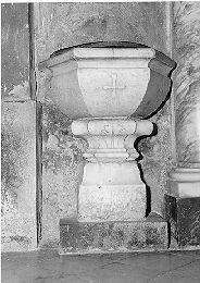 fonte battesimale - a fusto - bottega italiana (sec. XVI)