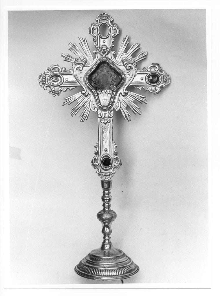 reliquiario - a croce - bottega toscana (sec. XIX)