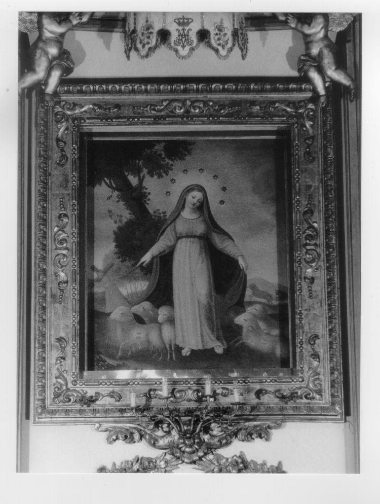 Divini Pastoris Mater, Santa Maria circondata da un gregge di pecore (dipinto) di Mannaioni Giuseppe (sec. XIX)