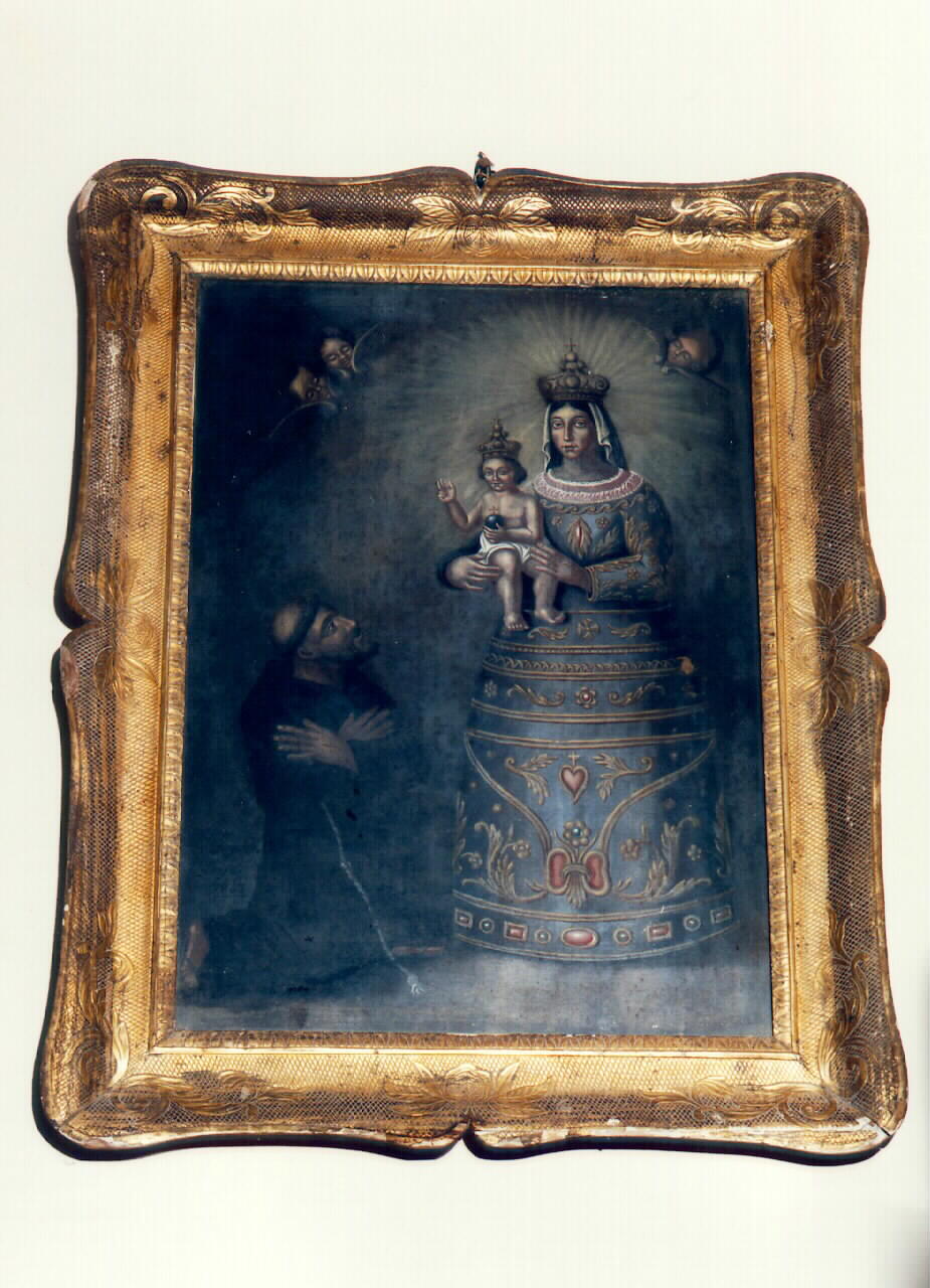 Madonna della Milicia, Madonna con Bambino e San Francesco d'Assisi (dipinto) - ambito siciliano (Seconda metà sec. XIX)