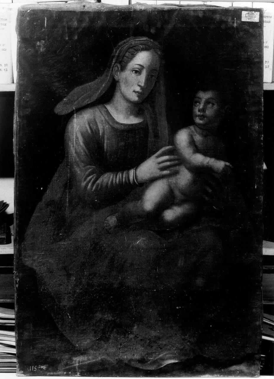MADONNA CON BAMBINO (dipinto) - ambito lucchese (primo quarto sec. XVII)