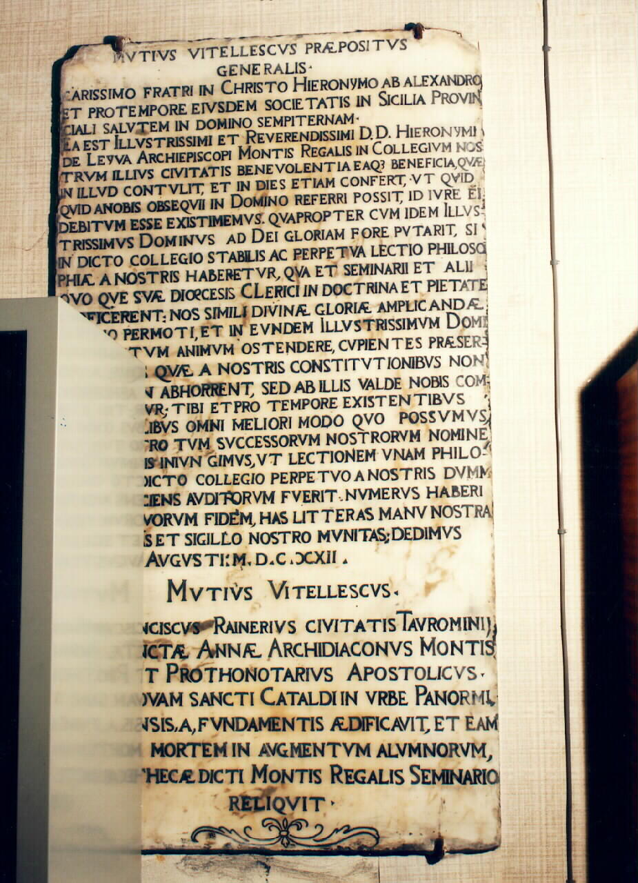 lapide - documentaria - ambito siciliano (sec. XIX)