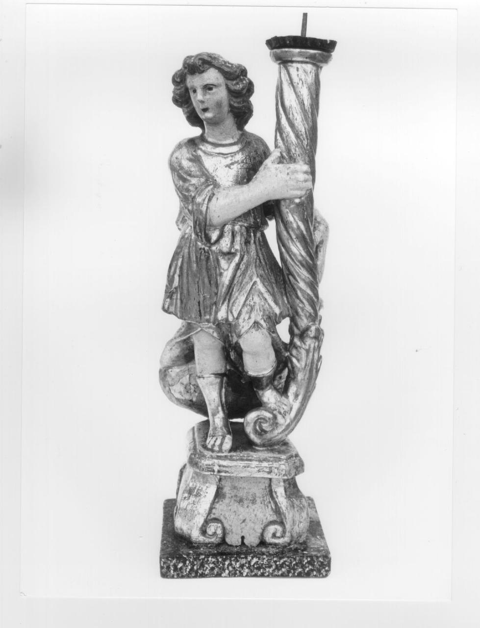 candelabro - a statuetta, serie - ambito lunigianese (sec. XIX)