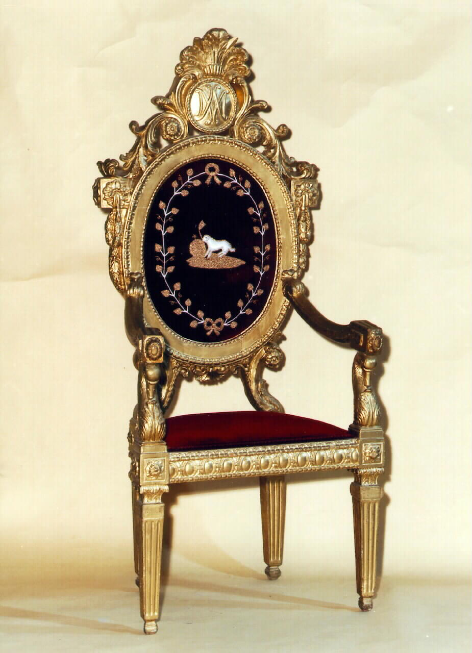 sedia del celebrante - produzione siciliana (Prima metà sec. XIX)